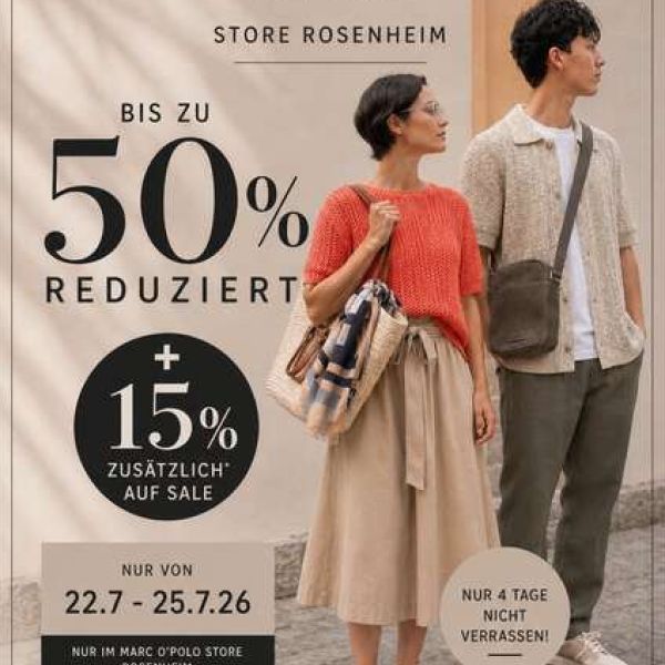 15% EXTRA auf SALE bei Marc O´Polo Augsburg
